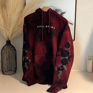 Civil Regime Red, Burgundy & Black tie dye hoodie. Brand new.